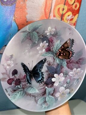Collector Plate Lena Liu Butterflies Red Spotted Purples On Gossamer Wings